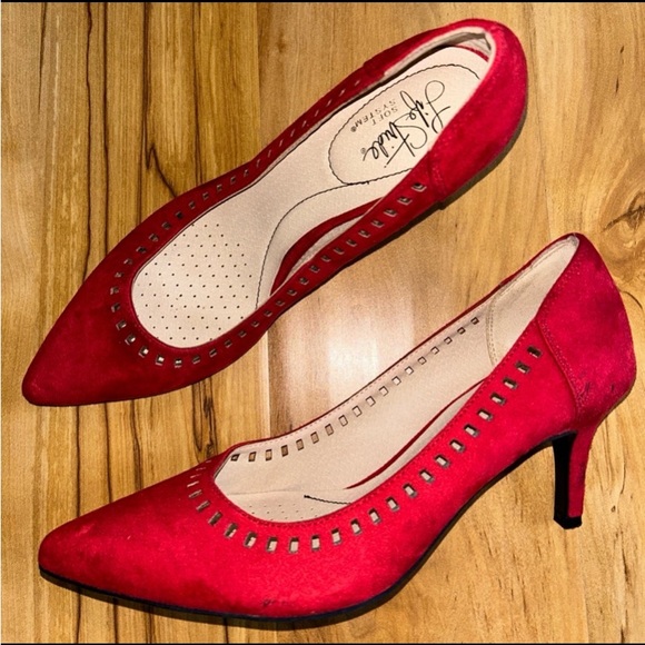 Life Stride Womens Red Pointy Toes Pumps Heels size 7.5 - Picture 2 of 8